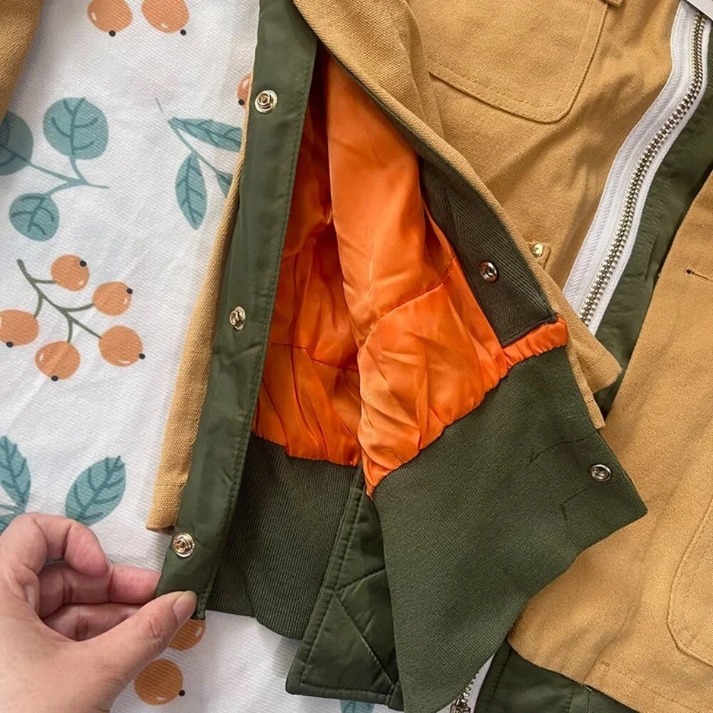 Carhartt Tan Jacket with Olive Trim and Black Collar - Picture 8 of 13